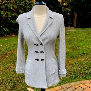 St John by Marie Gray boucle gray white doublebreasted jacket Very good! small 2